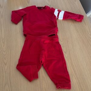 Moncler Red and White Baby Outfit